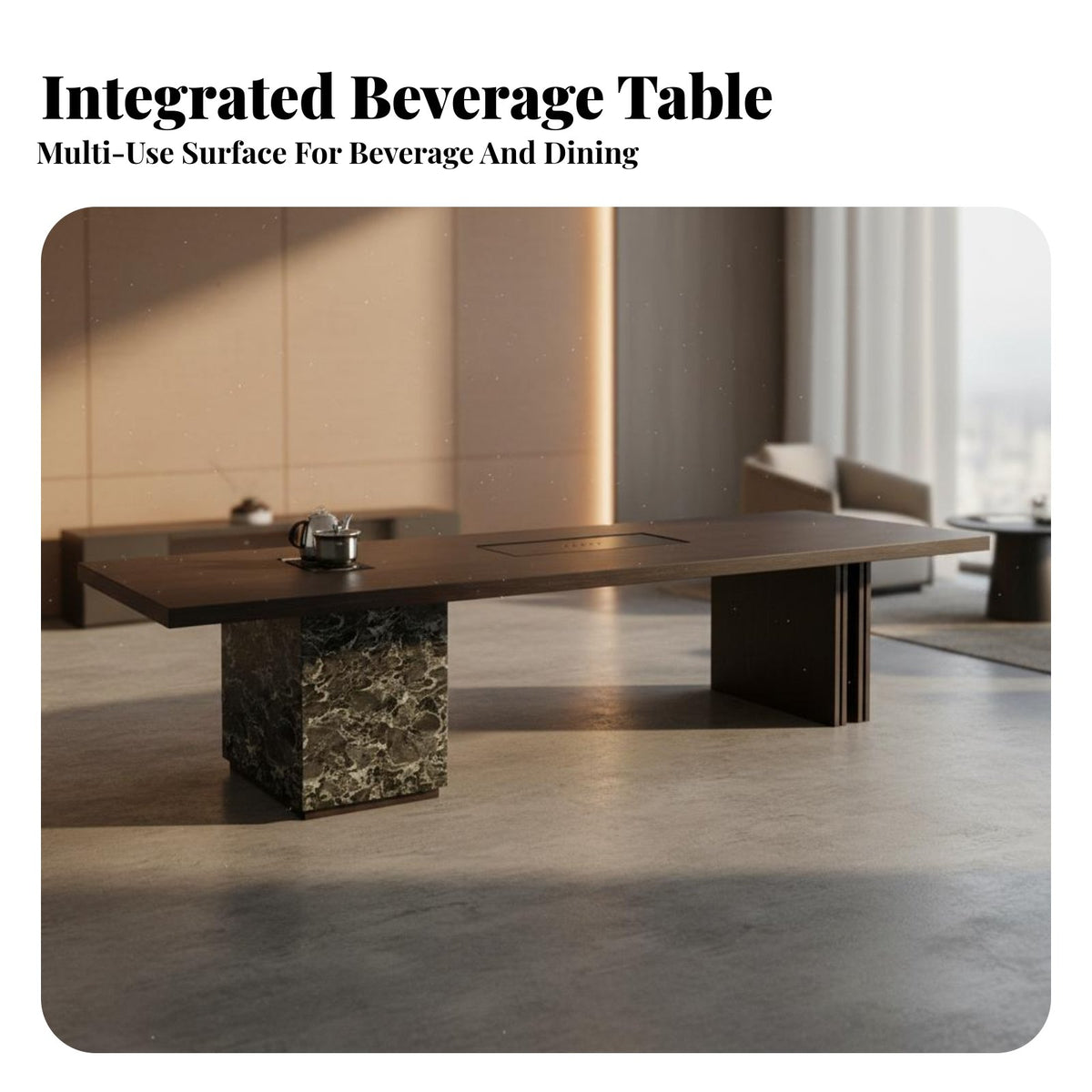 Integrated Tea Ceremony Ceremony Ceremony Table Rustic Minimalist Artistic Household Furniture Multi-Functional Accent Tables for Home Residents