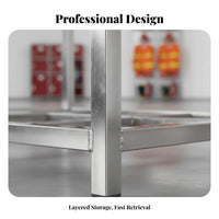 Firefighter Gear Rack Double-Sided Stainless Steel Turnout Gear Rack 360° Rotatable Fireman Uniform Storage Stand for Emergency Responders, Firehouse