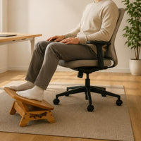 Adjustable Wooden Foot Stool Improves Posture Under Desk Foot Rest for Bathroom