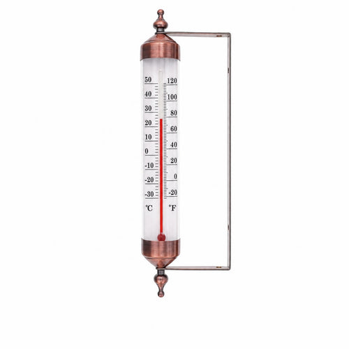 Thermometer with Mounting Bracket Bronze Effect for Yard, Gardeners