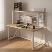 Computer Desk with Hutch Gaming Desk with Shelf Home Office Study Table Workstation Sturdy Steel Frame Intelligent Cable Management Suitable for Home Office Teen Bedroom Dorm Room Small Space