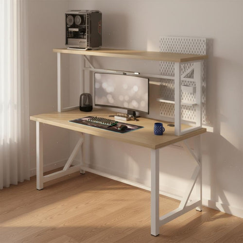 Computer Desk with Hutch Gaming Desk with Shelf Home Office Study Table Workstation Sturdy Steel Frame Intelligent Cable Management Suitable for Home Office Teen Bedroom Dorm Room Small Space