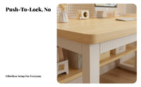 Desk Bookshelf Combo Multifunctional Computer Desk with Hutch Pegboard Wide Desktop Solid Wood Frame Functional Design Suitable for Students Kids Bedroom Dorm Room