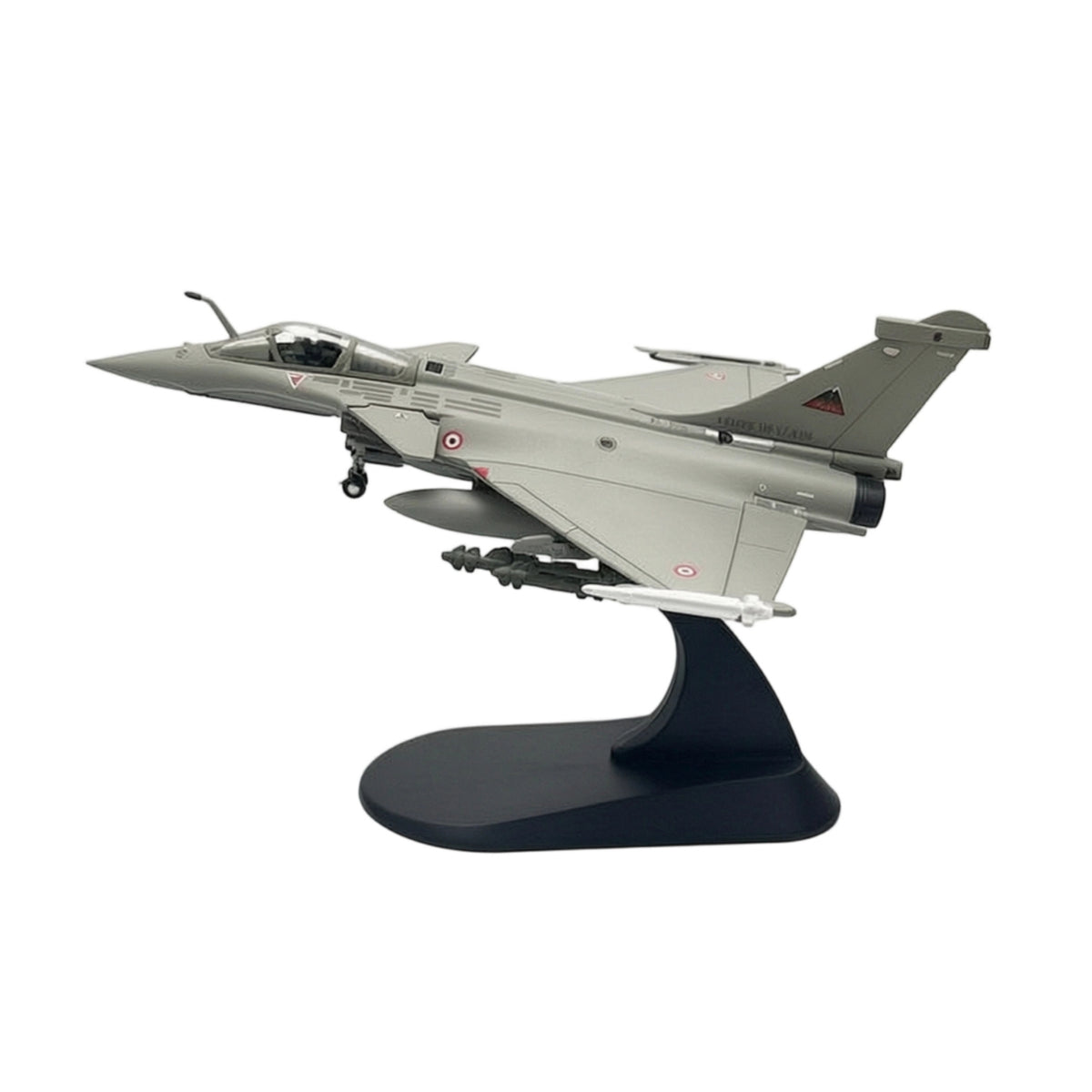C Model 1:100 Scale Airplane Model with Cockpit Gray Fighter Jet with Stand for Collectors