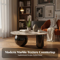 2 Pieces Light Luxury Two-Piece circular table Set Modern design Household Furniture Italian Inspired Space-Saving for Interior Designers, Apartment Dwellers, Homeowners, Living Room, Small Spaces, Hotel Lobby, Lounge Area