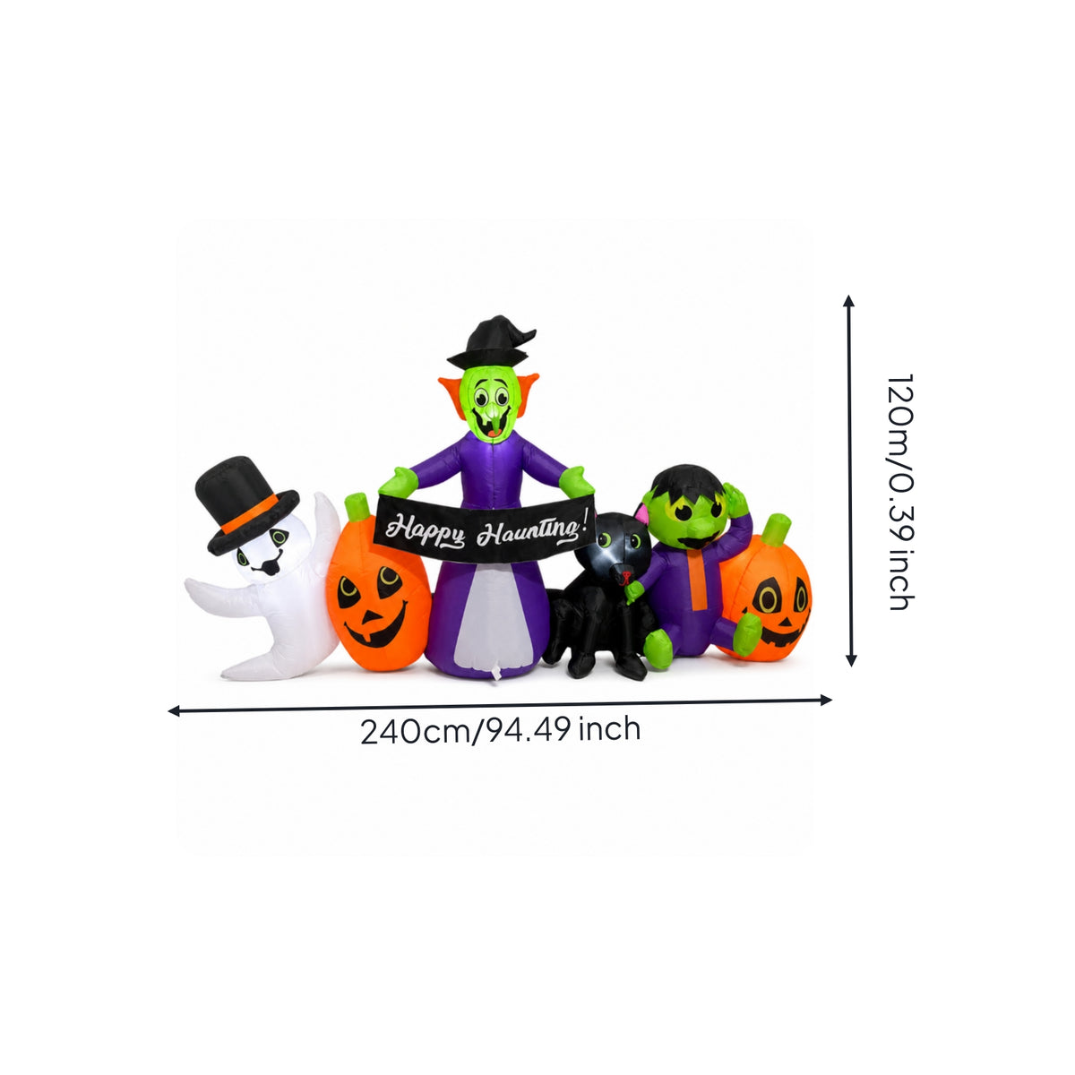 Inflatable Witch Lighted Halloween Inflatable Quick Inflation Yard Decoration for Lawn