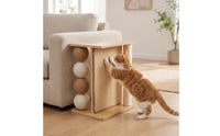 L Shaped Couch Feline Corner Scratching Pillar Vertical Couch Feline Corner Scratcher Space-Saving for Cats, Kittens, Living Room, Apartment