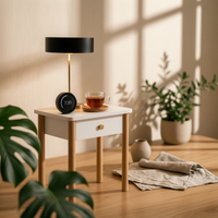 Nightstand with Drawers Nordic Wooden Nightstand Bottom Shelf Small Storage Table for Living Room