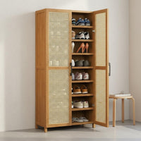 Bamboo Footwear Organizer Large Capacity Shoe Cabinet Space-saving Storage Household Furniture with Breathable Panels Suitable for Families Adults Hallway Bedroom