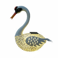 2 Pieces Solar Swan Statue Warm Radiance Metal Swan Lawn Light Gift Idea