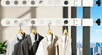 Balcony Clothes Drying Rack, Fixed Single-Rod, Foldable, Space Aluminum