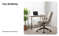 Light Luxury design Upholstered Rolling Chair Soft Upholstery Upholstered Armless Chair Ergonomic spine supportrest Vanity Seat Modern Minimalist Design for Home Workers, Students, Adults, Bedroom, Study Room