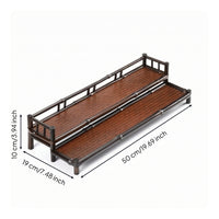 Tea Ware Rack Elegant Accessory Rack with Woven Tray Space Saving Display Stand with Holder for Hosts, Kitchen Countertop