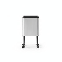 Wheeled Trash Can Slim Wastebasket Space-Saving for Kitchen, Living Room