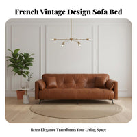 Three-Seater Folding Sofa Bed VersatileUse Folding Foam Sofa Bed Vintage design Living Room Furniture for Small Apartment Dwellers, People Hosting Guests