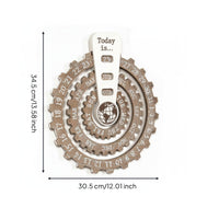 Wooden Wall Calendar Decor Printed Gear-Theme Wall Calendar Reusable
