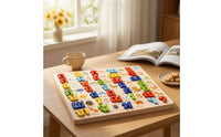 Interactive Wooden Puzzle Board Cognitive Wooden Puzzle Preschool Learning Board Movable for Toddlers