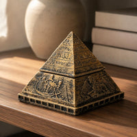 Resin Pyramid Ornament Embossed Relief Hieroglyph Pyramid Decoration