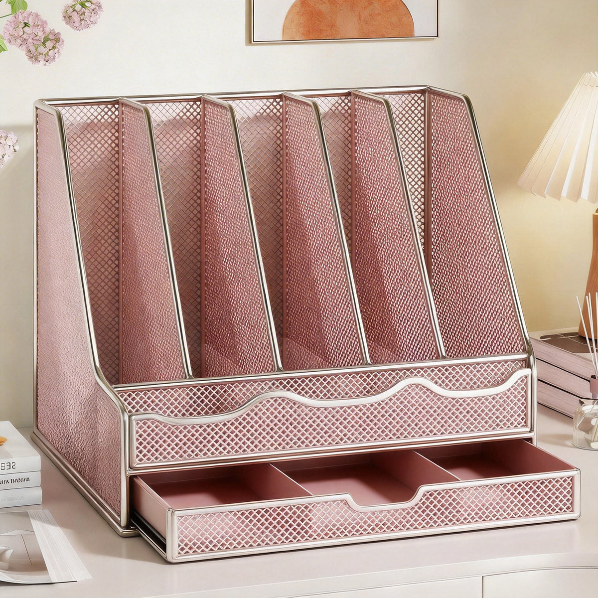 Office Desktop Metal File Organizer Rack