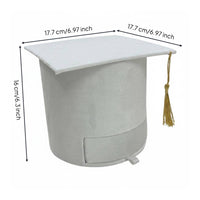 Graduation Cap Gift Box Creative Souvenir Velvet Hat Box with Drawer for Students