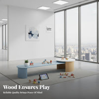 Kindergarten Furniture Set Sturdy Solid Wood Kids Table Set Child-Friendly Design Preschool Table and Chairs for Preschoolers, Parents, Daycare