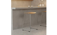 Minimalist Bar Stool Slim Metal Legs Home Seating Space Saving