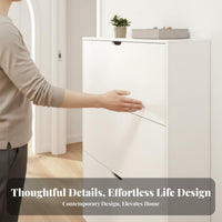 1 Footwear Organizer Space-saving Shoe Storage Cabinet Large Capacity Flip-down Drawers Stable Construction Suitable for Apartment Dwellers Homeowners Hallway Behind the Door