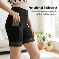 Anti Chafing Shorts Women with Pockets for Under Dresses, High Waisted Modal Slip Plus Size, Breathable Chafe Skirts