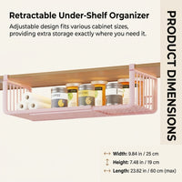 Cabinet and Cupboard Metal Hanging Rack for Kitchen Storage, Adjustable Shelf Organizer with Under Paper Towel Holder