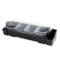 Bar Organizer with Transparent Lid Easy to Clean Condiment Organizer with Removable Cups Holder for Caterers