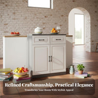 1 Piece Dining Room Buffet Cabinet Freestanding Cupboard Storage Household Furniture Console Solid Wood Board Multiple Drawers Suitable for Dining Room Living Room Entryway