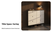 Footwear Storage Unit Thin Design Tipping Drawer Shoe Cabinet Large Capacity Engineered Wood Suitable for Apartment Dwellers Homeowners Hallway Living Room