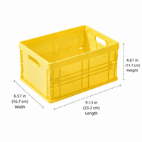 2 Pcs Folding Storage Crates, 3L Stackable Storage Crates, Compact PP Collapsible Crates for Home Organisation, Study Desk Organizer
