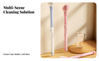 Retractable Cup Brush Portable Long Handle Bottle Brush Food-Grade Bristles Multifunctional Cup Scrubber for Infants, Travel