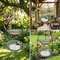 Hanging Bird Feeder and Bird Bath, Round Basin for Outdoor Garden Decor, Courtyard and Balcony Hanger