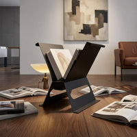 X Shaped Magazine Rack Creative Crafted Metal Magazine Rack Stable Support Paper Organizer for Showroom, Study Room