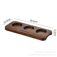 Solid Wood Three-Hole Coffee Tasting Tray for Single Origin Coffee