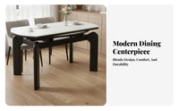 Expandable Design expandable Round-to-Rectangle Table mid-century modernmid-century modern-vintage-inspired modern design Household Furniture Space-Saving Thick Pedestal Legs for Apartment Dwellers, Families, Homeowners, Dining Room, Small Spaces, Kitchen