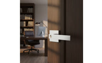 Square Rosette Lever-Style Door Latch & Tumbler Cylinder Bedroom Door Lock Modern House Hardware
