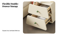 2-Drawer Cabinet Rounded Corners 2-Drawer Rolling Chest Trapezoid Shape