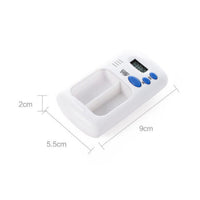 Electronic Tablet Box with Timer Portable Medication Organizer with Reminder Rectangular Tablet Organizer with Beeping Reminders for Travel
