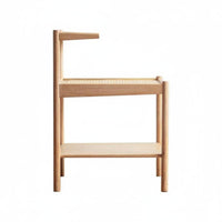 Rattan Nightstand Sturdy Wood Frame 3-Tier Rattan Nightstand Space-Saving Sturdy Build for Renters