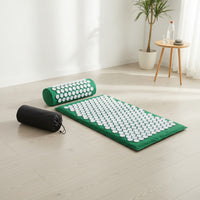 3 Piece Set Acupressure Mat with Bolster Therapeutic Acupressure Set with Bag Relaxing Mat with Pillow for Yogis, Home Recovery, Stretching