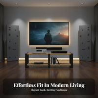 Multi-tier Household Furniture Audio Tower with Open Shelf Media Cabinet and Industrial Style TV Console Featuring Steel Frame and Particle Board Suitable for Home Theater Equipment Organization Media Room Living Room