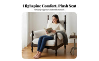 French Retro design Wooden Frame highrear chair Chair Removable and cleanable Cover Upholstered Armchair Highrear Support Lounge Seating Minimalist Design for Guesthouse Owners, Interior Designers, Homeowners, Living Room, literary corner, Bedroom, Office
