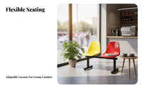 Gang Chair Easy to Clean Waiting Room Bench Sturdy Airport Seating Bench for Customers, General Public, Shopping Malls, Airports