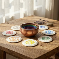 7 Pieces Meditation Sound Bowls Gold-Toned Nested Singing Bowls Stackable Instrument for Practitioners, Yogis, Sound Healing, Meditation