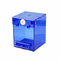 Bird Bath Box for Cage Hanging, Transparent Square Bird Bath Tub for Small Birds #variant:Blue