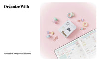 Cartoon Print Tin Case Hinged-Lid Lid Decorative Box Dust-Proof for Students