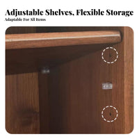 Low Cabinet with Sliding Doors Hardwood Wood Storage Cabinet Nordic Design Adaptable for Families, Living Room, Home Office